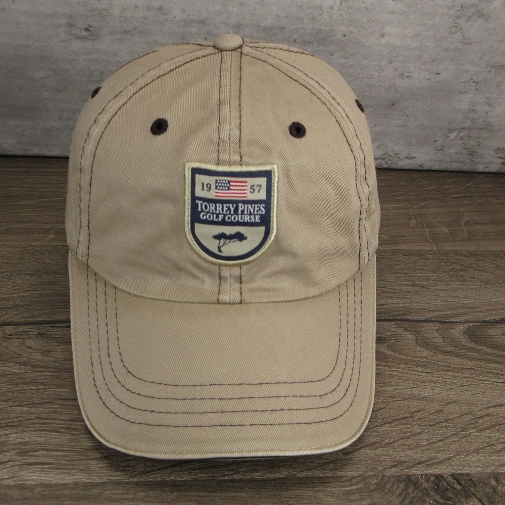 Torrey Pines Hat Cap Golf Course Strap Back Mens One Size Beige Golfing Imperial
